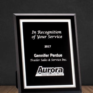 Black Glass Plaque with Silver or Gold Border
